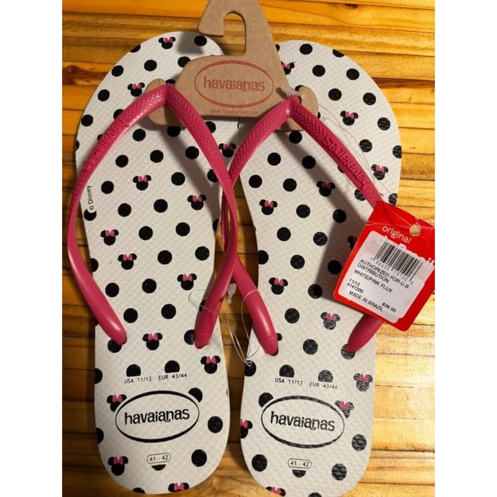 Havaianas Minnie Mouse EU 43/33 USA 11/12 new women’s Polkadot